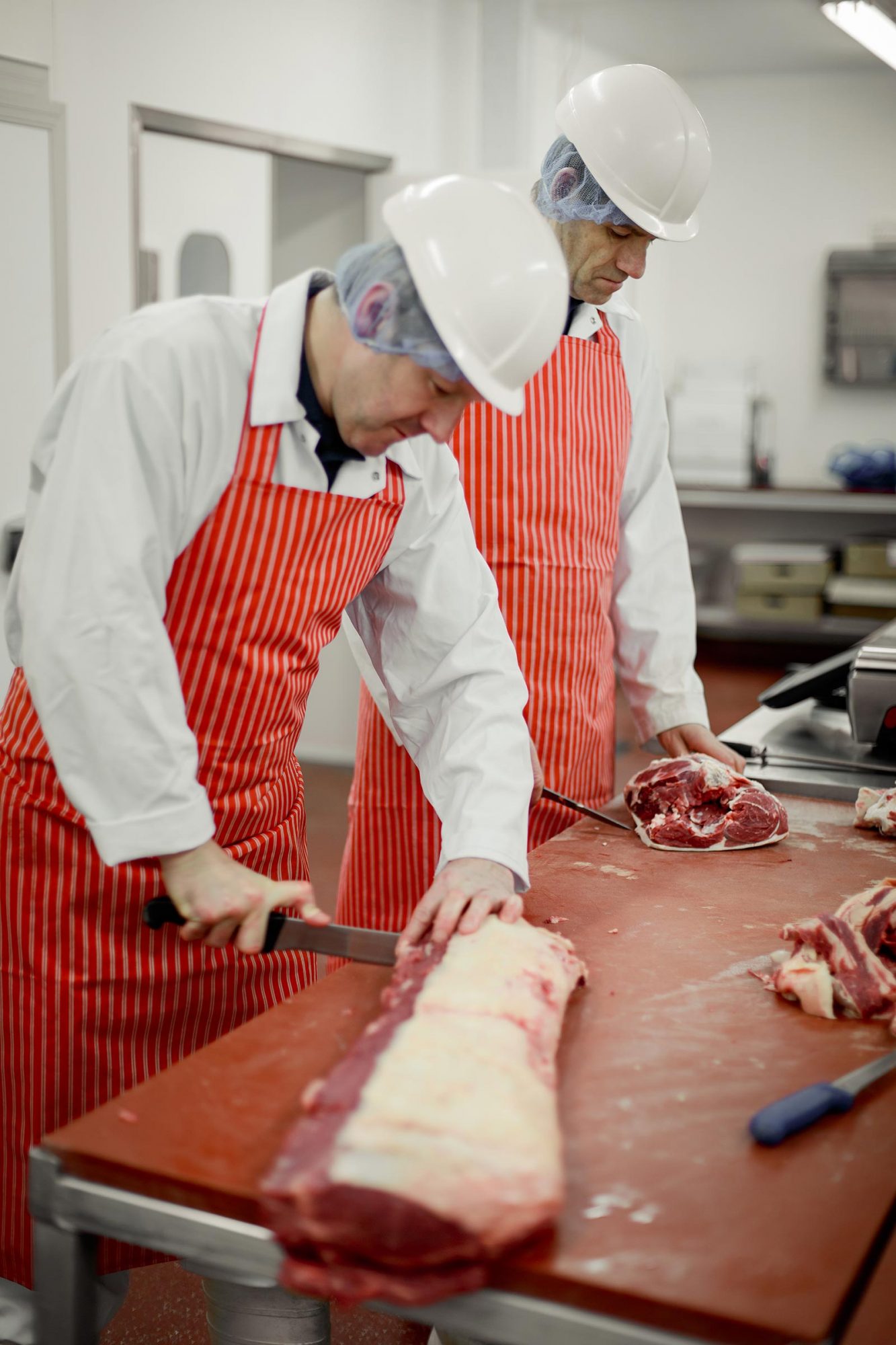 Picture of Burts Butchers preparing meat